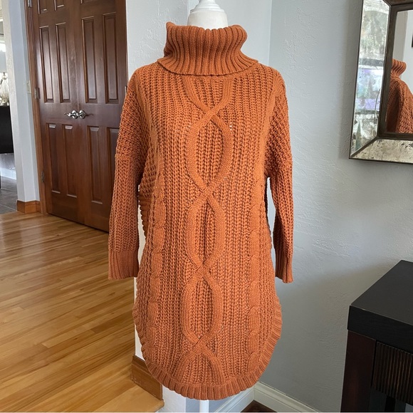 Express Turtleneck Cableknit Oversized Sweater - Picture 1 of 10